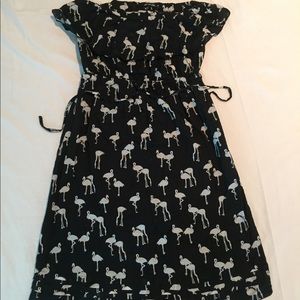 Body & Soul Bandeau Printed Black Mini Dress